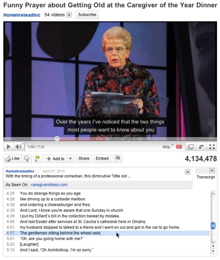 YouTube captions allow users to interact with video